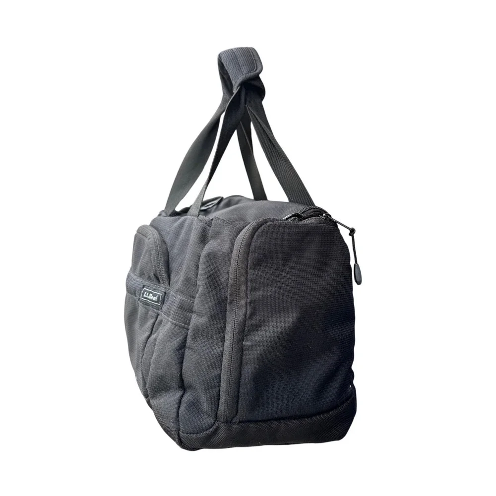 LL Bean Black Nylon‎ Utility Duffle Bag Travel Toiletry Organizer Pockets Mens